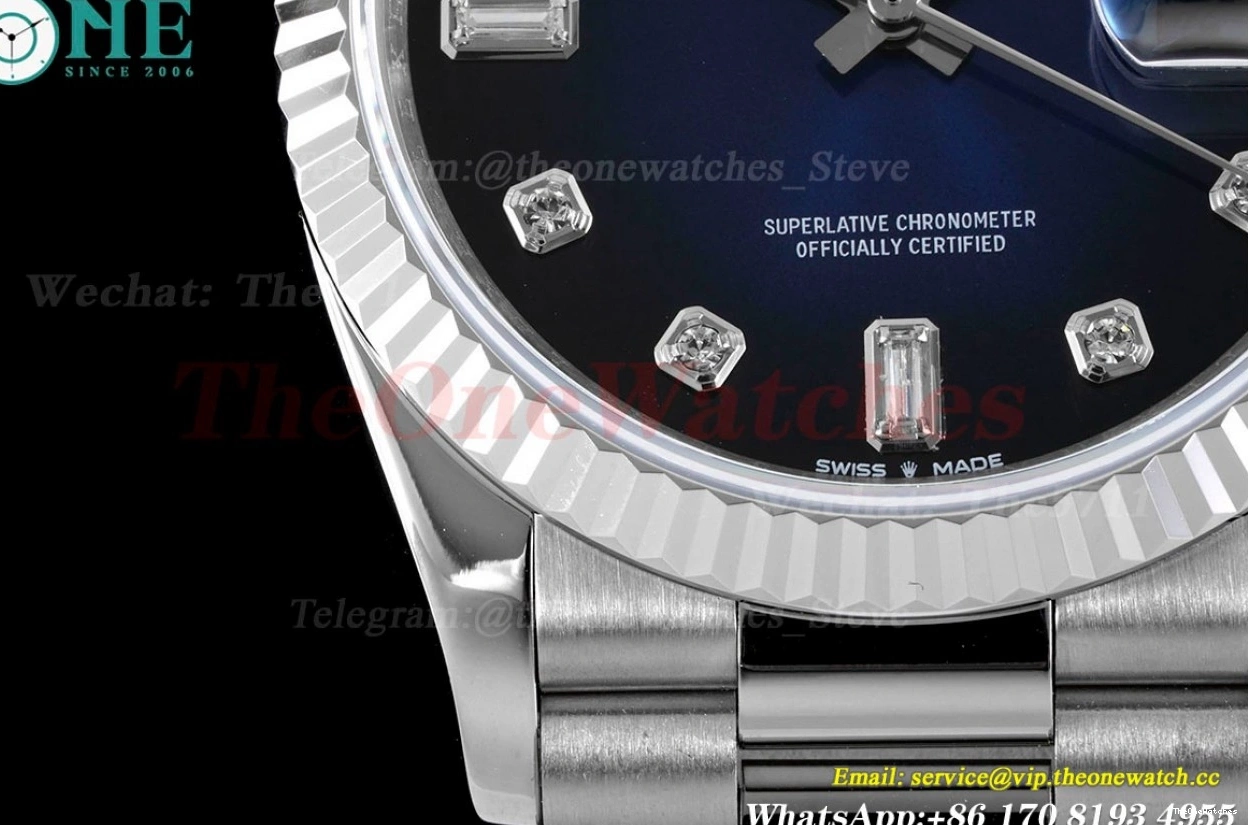 A2836 Pres Gradient RAF 36mm SS SS DayDate Dial Blue 0303